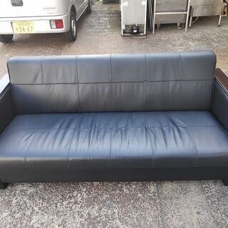 イトーキ　L20　座面本革張り応接椅子３点セット『中古良品』　【リサイクルショップサルフ】