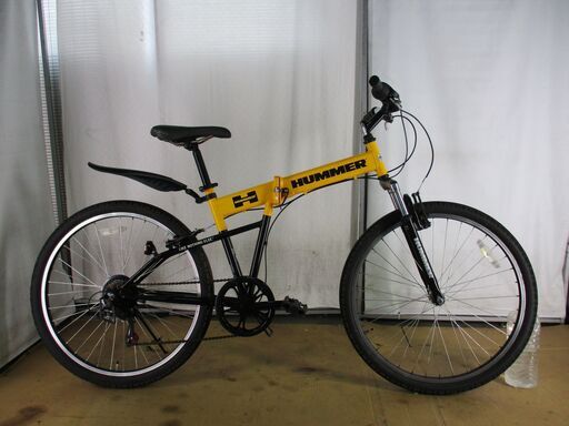 ★15800円★ スポーツ中古自転車 B472　HAMMER　折りたたみ　イエロー　【折りたたみマウンテンバイク】