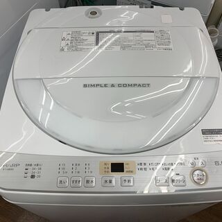 SHARP 6.0kg洗濯機 ES-GE6C-W