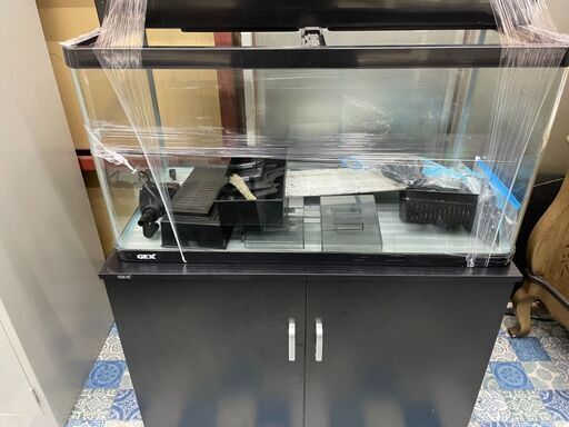 GEX 90cm 水槽　熱帯魚飼育 キャビネット  セット 収納棚