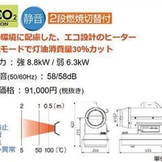 新品 ジェットヒーター オリオン HPE80A 2段燃焼切替付 8.8/6.3kw 可搬式温