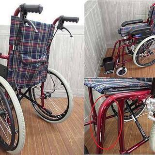 ss2781　カドクラ　自走式車椅子　子供用　赤　チェック柄　スモール　A＆A　車いす　キッズ　ジュニア　自走型　折りたたみ　コンパクト　介護　介助　看護　病院　施設　移動補助