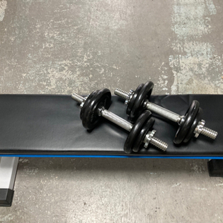 バーベル&ダンベルシャフト プレート140kg フラットベンチ付き
