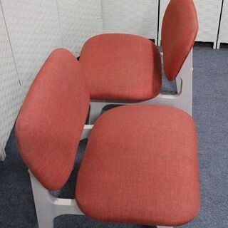 ニトリ リビングダイニング1人用チェア 2脚セット (リラックスワイド WW/OR)ホワイト/オレンジ NITORI 椅子 中古家具 店頭引取歓迎 R4110)