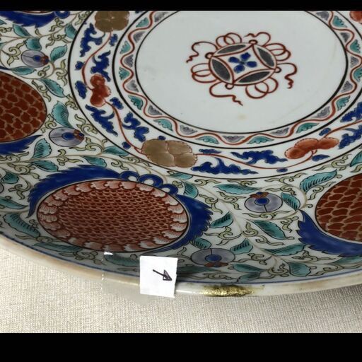 e896 古伊万里 色絵 大皿 径45.5cm 皿