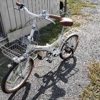美品 折りたたみ自転車 6段変速 キャプテンスタッグ 荷台付