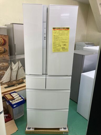 ★未使用品★MR-R46E 自動製氷機 6D冷蔵庫 2021年 三菱 462L フレンチドア 観音開き 大容量 キッチン 生活家電