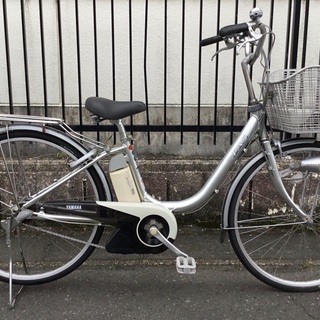 動作＞ヤマハPAS・電動アシスト自転車・3段変速・26インチ・シルバー