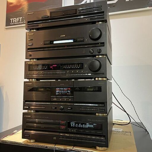 【中古品】pioneer　5段システムコンポ　A-X750/CT-750WR/PD-750T/GR-X750/F-X750