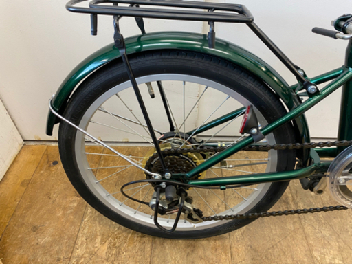 N021☆緑色・20インチ折りたたみ自転車☆防犯登録料込 【公式通販】