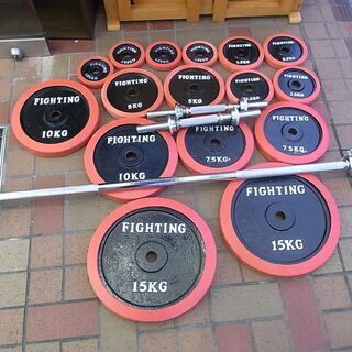 ファイティングロード ラバー バーベル/ダンベル100kgセット 総額35,821円のセットです！