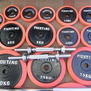 ファイティングロード ラバー バーベル/ダンベル100kgセット 総額35,821円のセットです！