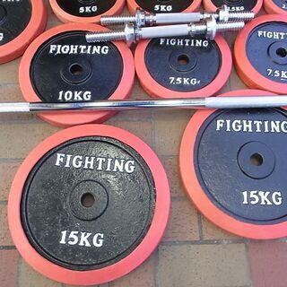 ファイティングロード ラバー バーベル/ダンベル100kgセット 総額35,821円のセットです！