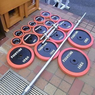 ファイティングロード ラバー バーベル/ダンベル100kgセット 総額35,821円のセットです！