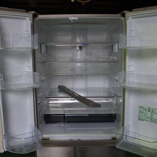 三菱 15年式 MR-JX53Y-N1 525L 6ドア 冷蔵庫 ファミリータイプ フレンチドア 自動製氷機能付き エリア格安配達 9*16 三菱 15年式 MR-JX53Y-N1 525L 6ドア 冷蔵庫 ファミリータイプ