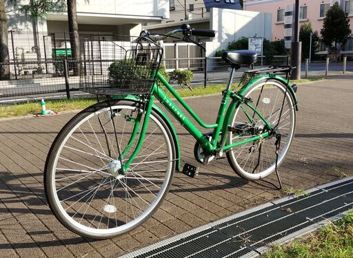 【屋根付き駐輪】27インチ自転車シマノ6段変速ギヤPanasonicLEDオートライト付き