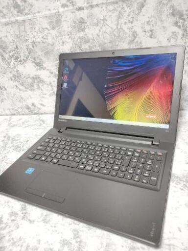 【ポッキリ価格◎激安ノートPC】　Lenovo　レノボ　Windows10 カメラ搭載　おしゃれなブラック テンキー付きキーボード　15.6インチ液晶　無線LAN　Wi-Fi　DVDドライブ　バッテリー稼働　セットアップ済み　4