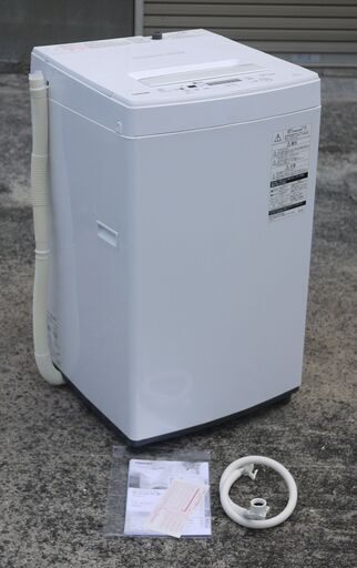美品 20年製 東芝 4.5kg 全自動洗濯機 AW-45M7-W ピュアホワイト ステンレス槽 つけおきコース搭載