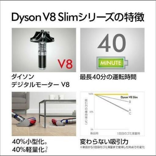 新品未使用】ダイソン Dyson V8 Slim Fluffy サイクロン式 コードレス