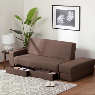 ニトリ　三人掛けソファ　(お値下げしました) 3人掛けソファ 布張りタイプ (HM03S BL) | ニトリネット【公式】 家具