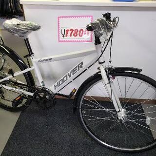(♤﻿2)自転車 新古車 クロスバイク ホワイト 6段変速 前後フェンダー付き