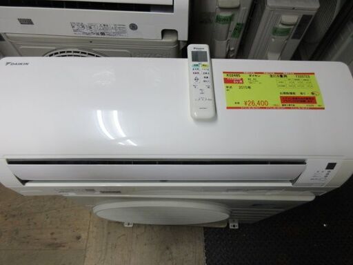 K02485　ダイキン　中古エアコン　主に6畳用　冷2.2kw ／ 暖2.2kw