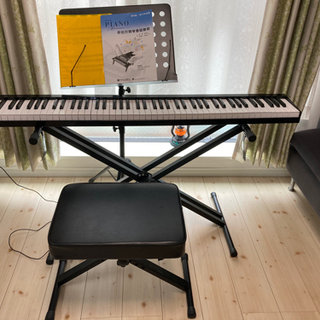 ニコマク電子ピアノ88鍵盤+調整可能置き台+ペダル+譜面台高