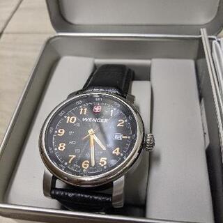 【コンビニ受取対応商品】 1041.10 メンズ腕時計 ウェンガー Wenger スイス製 美品 本皮ベルト ウェンガー