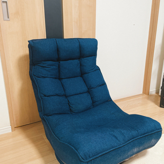 【ネット決済・配送可】紺色座椅子~角度3段式・360度回転式~