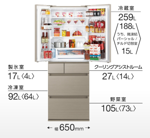 名古屋発　新品未使用　2021年製　Panasonic 6ドア冷蔵庫　NR-F507HPX パナソニック　最安値