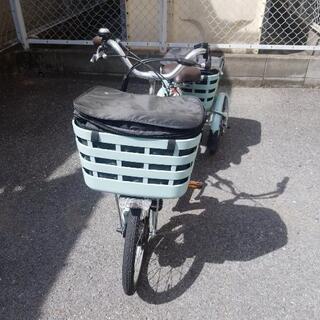 売約済み【ほぼ未使用/前後カゴ付き】大人用電動三輪車/ブリジストン純正カゴカバー・サドルシート