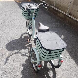 売約済み【ほぼ未使用/前後カゴ付き】大人用電動三輪車/ブリジストン純正カゴカバー・サドルシート