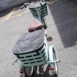 売約済み【ほぼ未使用/前後カゴ付き】大人用電動三輪車/ブリジストン純正カゴカバー・サドルシート