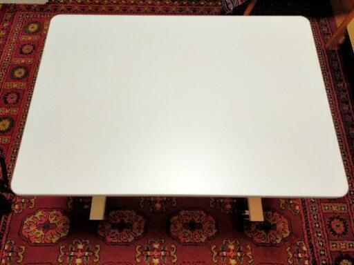 白い昇降テーブル 幅69cm