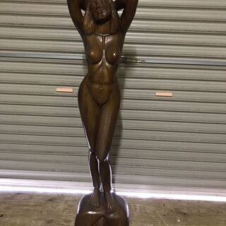 木彫り 女性像 裸婦 バリ島 高さ115cm
