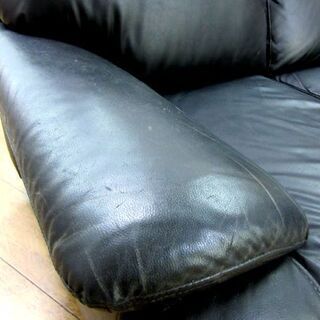 格安！ ニトリ 2人掛け ソファ 幅147×奥86×高79cm 合皮 2シーター ブラック 家具 長椅子 イス 札幌 厚別店 格安！ ニトリ 2人掛け ソファ 幅147×奥86×高79cm 合皮 2シーター