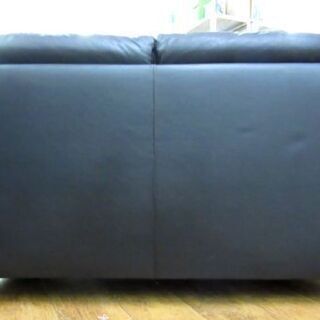 格安！ ニトリ 2人掛け ソファ 幅147×奥86×高79cm 合皮 2シーター ブラック 家具 長椅子 イス 札幌 厚別店 格安！ ニトリ 2人掛け ソファ 幅147×奥86×高79cm 合皮 2シーター