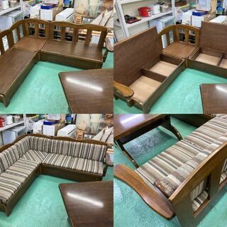 ★コーナーソファ テーブルセット★収納付き 家具 ソファ ダイニング リビング 福島 郡山市