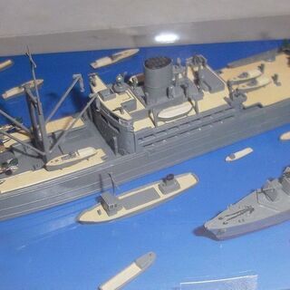 特設水上機母艦　神川丸＆補給船とタグボート　完成品