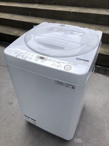美品 SHARP 洗濯機 ES-GE7C-W 2019年製 7.0kg 白 シャープ