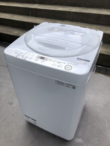 美品 SHARP 洗濯機 ES-GE7C-W 2019年製 7.0kg 白 シャープ - 生活家電