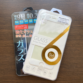 【未開封品】iPhone6・6S用ガラス保護フィルム（2個）