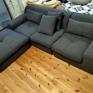 美品3人掛けソファー&オットマン