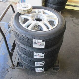 取付けOK】新品タイヤ&中古アルミセット 155/65R14 ブリジストン 軽 