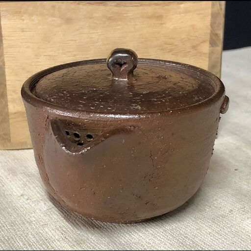 e962 森陶岳 宝瓶 備前焼 茶道具 合わせ箱 e962 森陶岳 宝瓶 備前焼 茶道具 合わせ箱