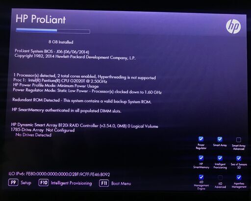 売れ筋 HP製ProLiantMicroServerGen8 キューブ型小型サーバー機