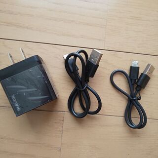 充電器 USB typeB&C コード 黒