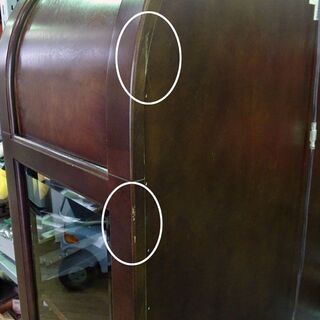 飛騨産業 キツツキマーク キュリオケース ★★ 飾り棚 キャビネット レトロ アンティーク ガラス扉 3面ガラス