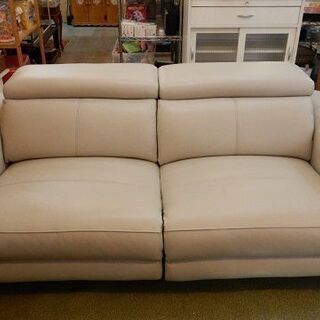 【販売終了しました。ありがとうございます。】筑波産商　レイル　2モーター式　電動リクライニング ソファ　中古美品　/　相模原市　リサイクルショップ　本革　2021年購入　2人掛け　3人掛け