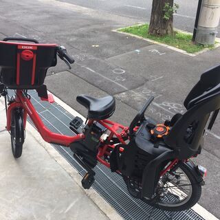 地域限定送料無料　パナソニック　ギュットアニーズ　三人乗り　子供乗せ　16AH　赤　パスバビー　ビッケ　神戸市　電動自転車